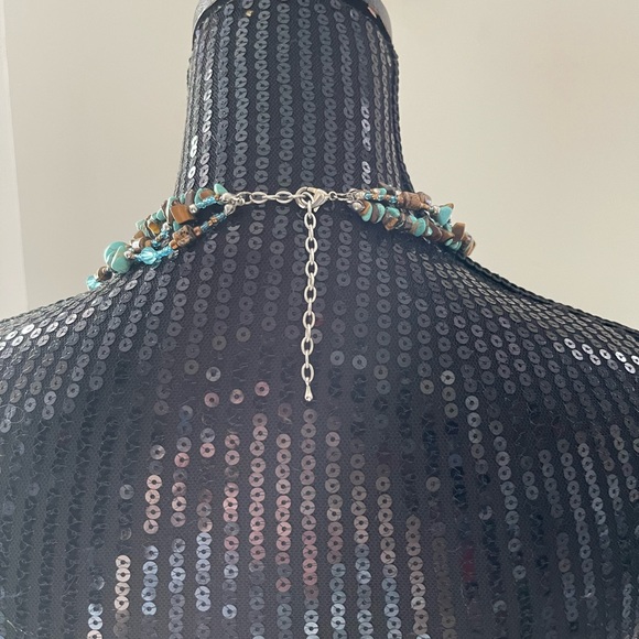 Vintage Green & Bronze Beaded Necklace - Picture 3 of 4